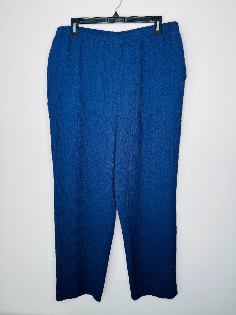Orvis Blue Gauze Pull On Ankle Pants Womens L Three Pockets Lightweight OR-56LP